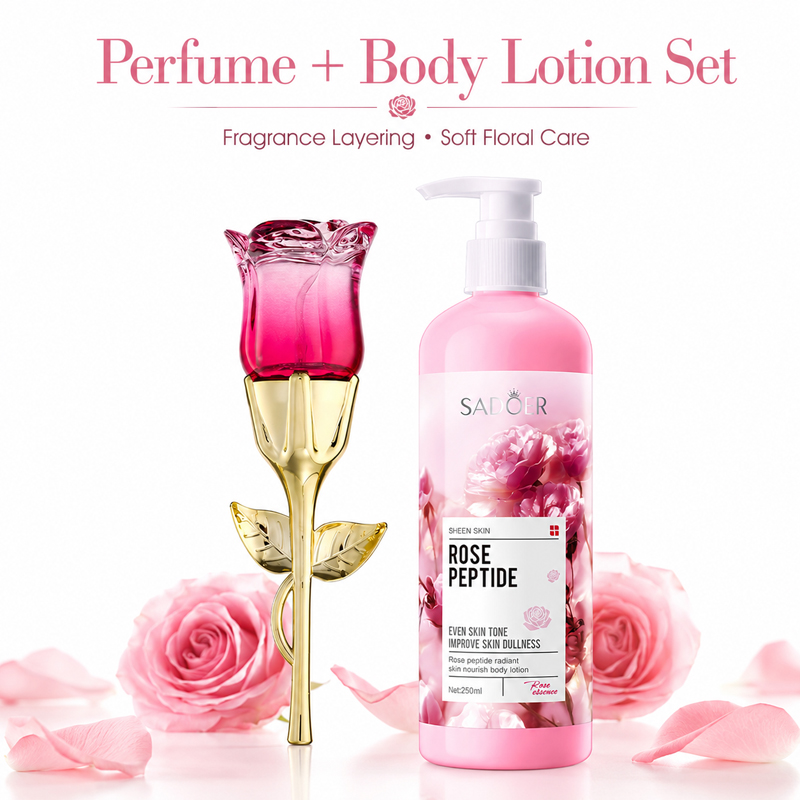 Perfume Fragrance Lotion - Rozenparfum & Bodylotion Set voor Vrouwen,