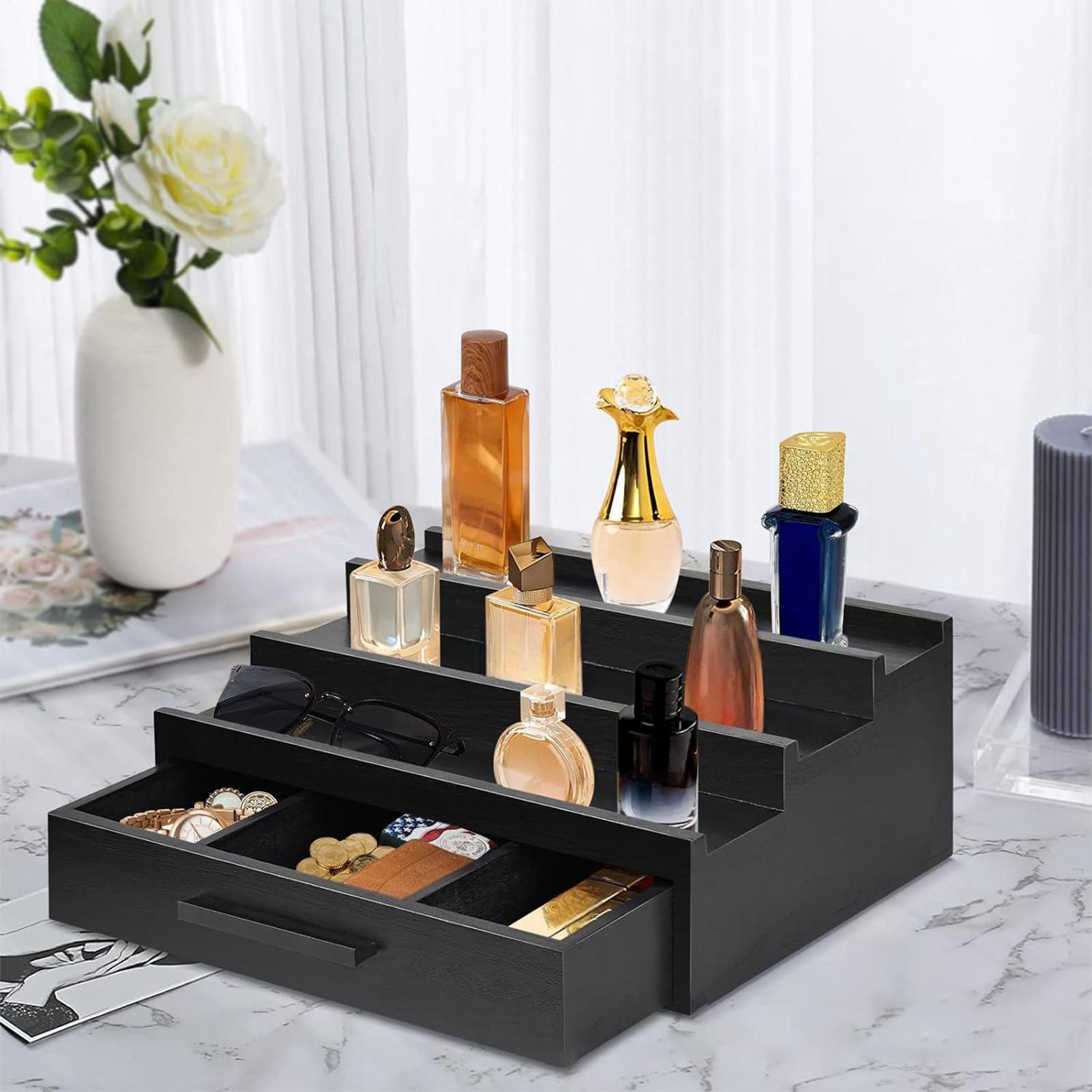 Perfume Fragrance Types For Men - Parfumstandaard organizer, geurorganizer, drielaags parfumrek, zwarte