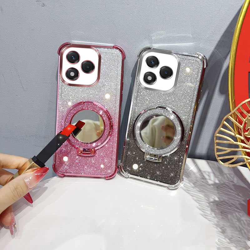Fragance X - Glitter Vierhoek Schokbestendig Telefoonhoesje met Spiegel
