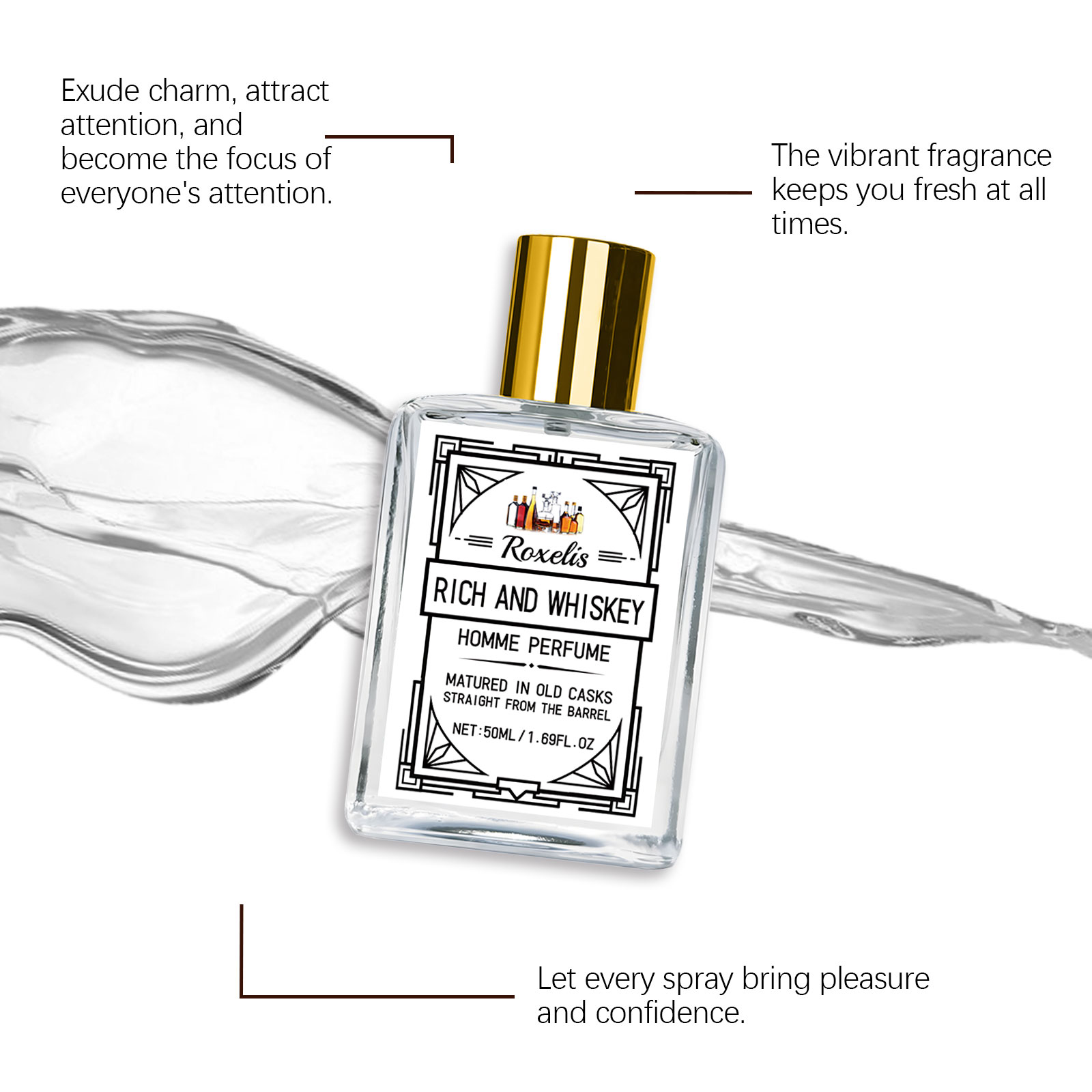 Roxelis 50ml Charm Whisky Here - Pure Perfume Fragrance recensie en prijs